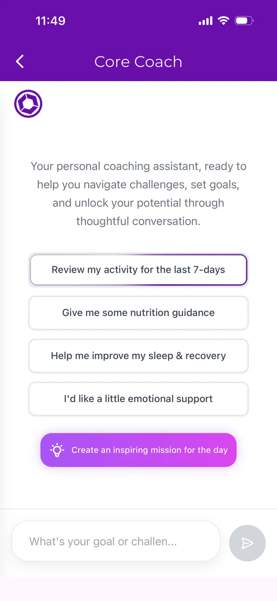 AI Core Coach chat